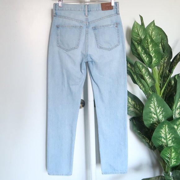 Madewell The Perfect Vintage Jean Light Wash High Rise Distressed Straight 25 - Picture 3 of 10